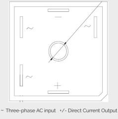 M37 Třífázový / jednofázový usměrňovací diodový můstek 100A (1)